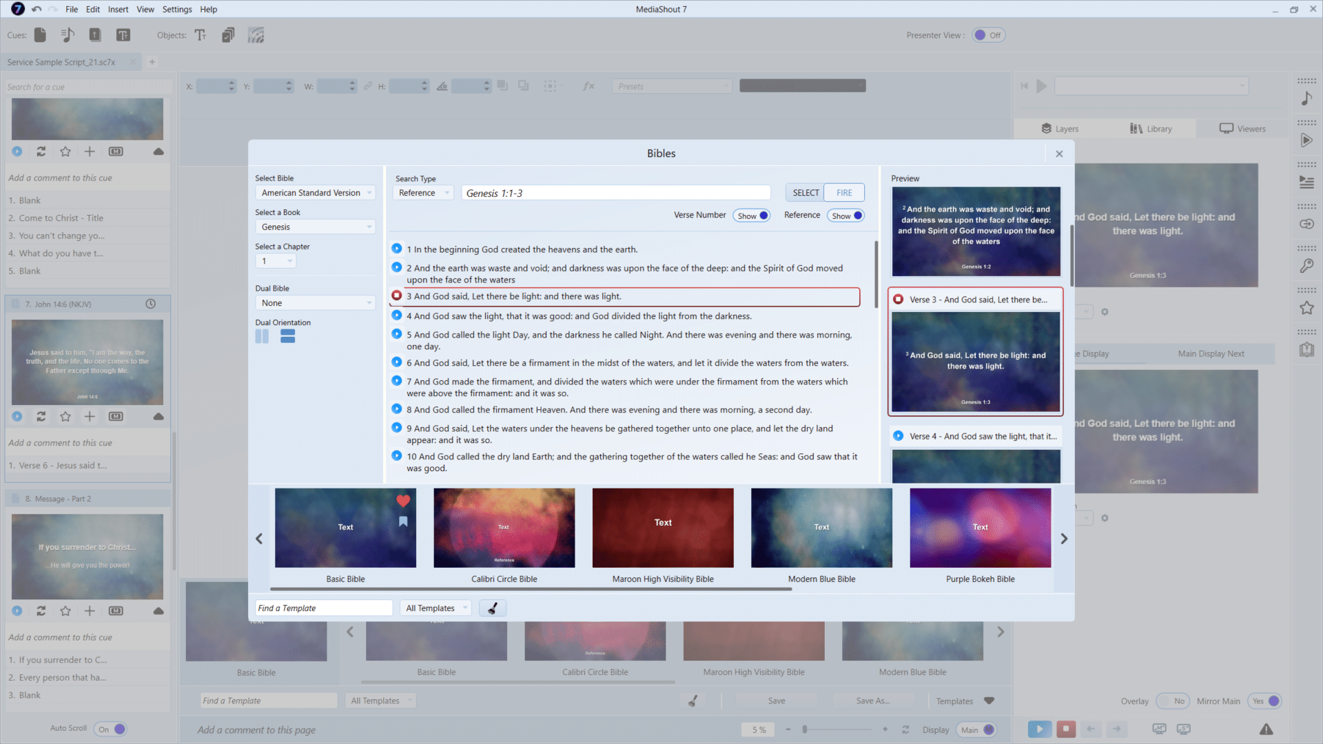 church presentation software to display bible verses and scripture in worship
