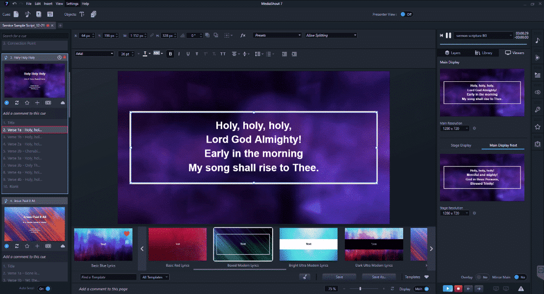 screenshot of mediashout church presentation software tools for ministry volunteers