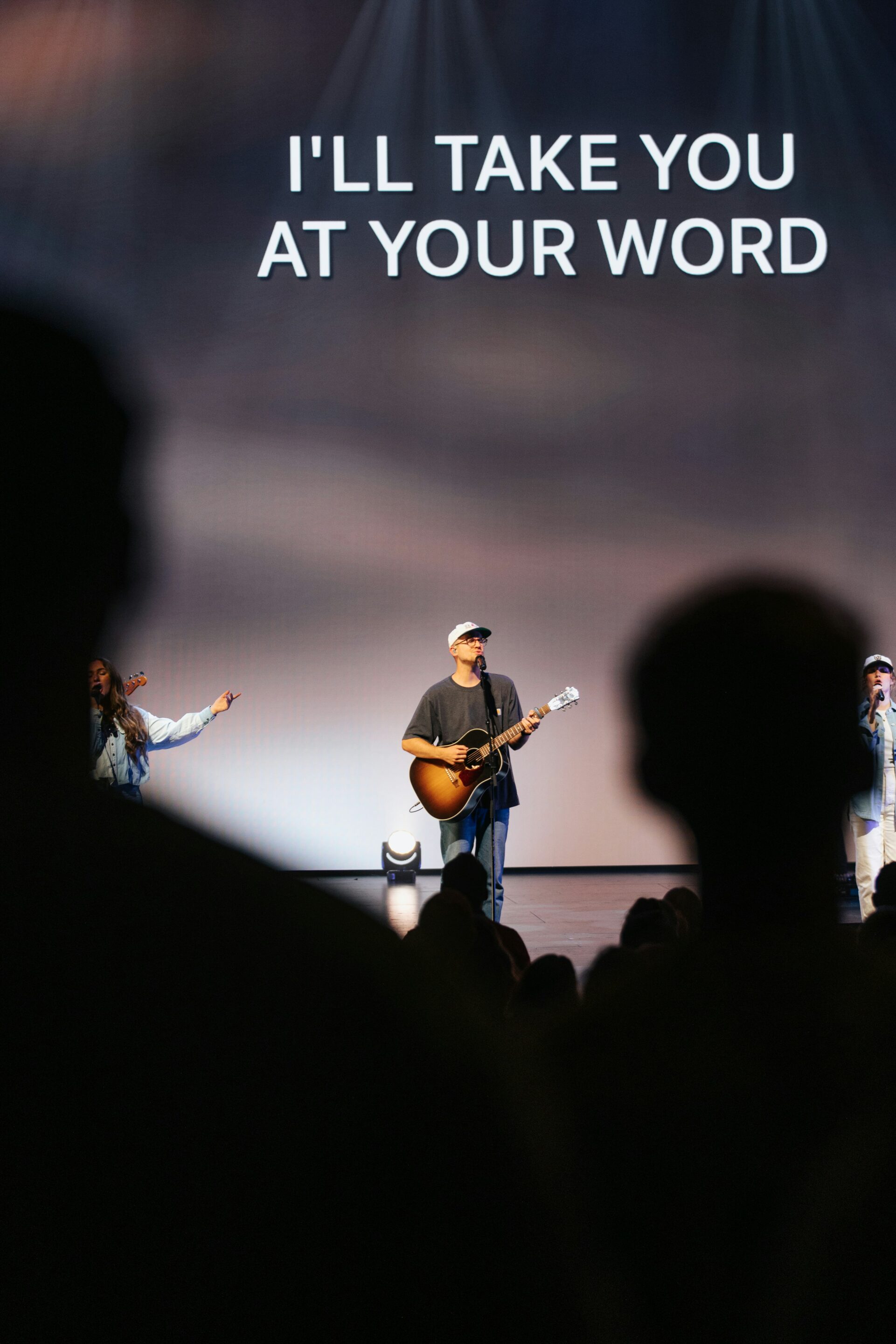 large and clear worship lyrics displayed by church presentation software