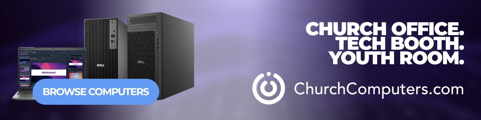 computers for worship and church - church computers banner