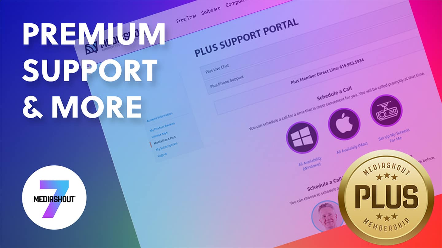 church presentation software support and training with mediashout plus for churches