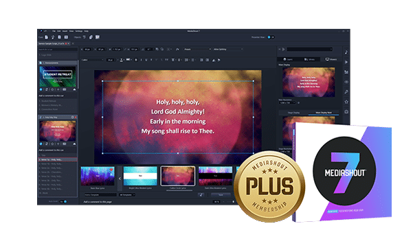 mediashout church presentation software for churches to display lyrics, scripture, bible verses, announcements, sermon points