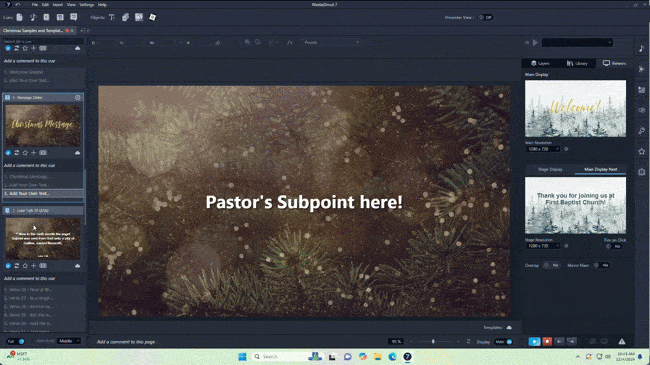 display scripture for christmas services with mediashout church presentation software